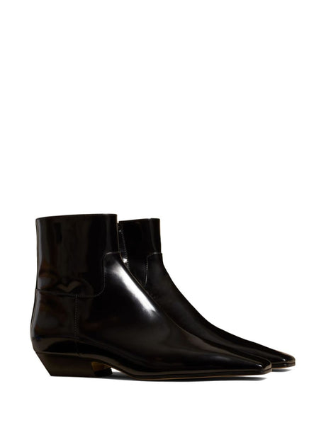 Marfa Ankle Leather Boots for Women with Square Toe and Low Heels