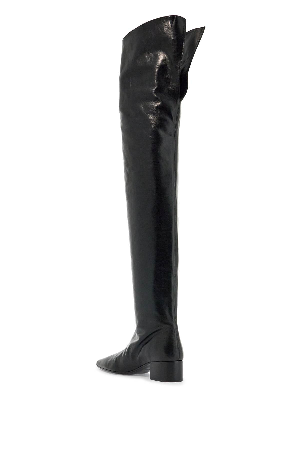 KHAITE Women's Thigh-High Glossy Leather Boots