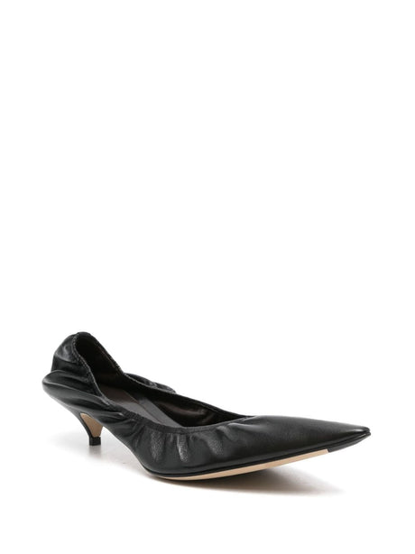 THE ROW Kitten Heel Ruched Detail Pumps - 40MM