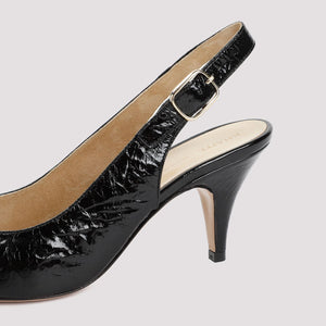 KHAITE Sleek and Chic: Black Leather Pumps for Women