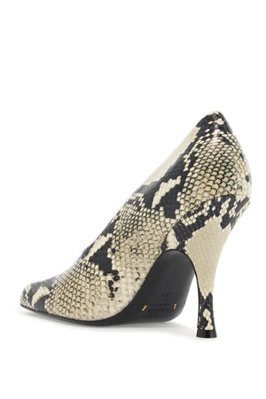 KHAITE Square Toe Python Leather Pumps