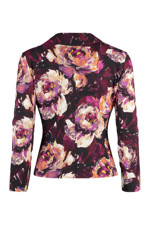 DOLCE & GABBANA Maroon Floral Print Cady Blazer for Women