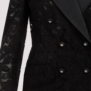 DOLCE & GABBANA Elegant Double-Breasted Lace Blazer for Women