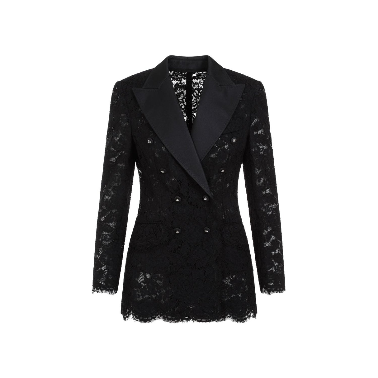 DOLCE & GABBANA Elegant Double-Breasted Lace Blazer for Women