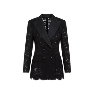 DOLCE & GABBANA Elegant Double-Breasted Lace Blazer for Women