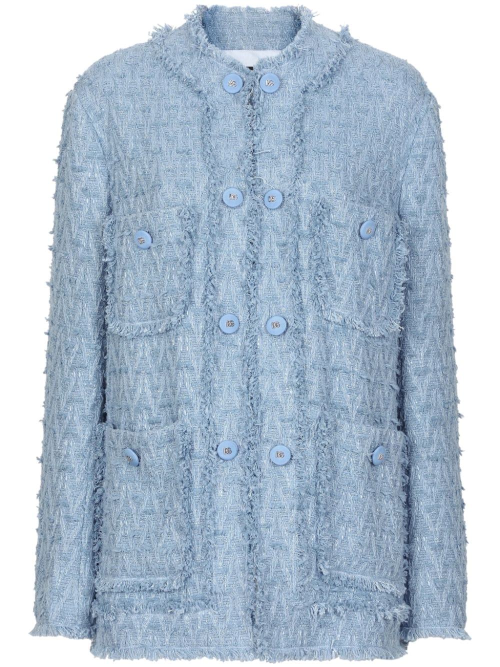 DOLCE & GABBANA Chic Light Blue Cotton Blend Jacket