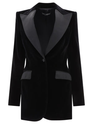 DOLCE & GABBANA Stylish Black Outer for Women - 24SS Women's Jacket