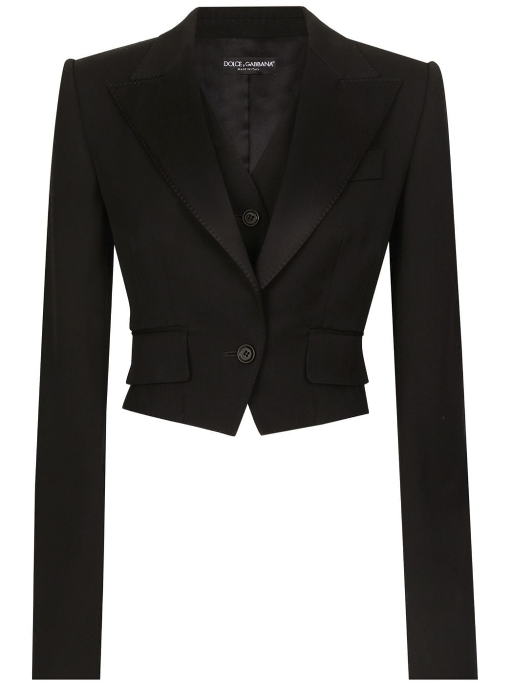 DOLCE & GABBANA Cropped Wool Blend Jacket