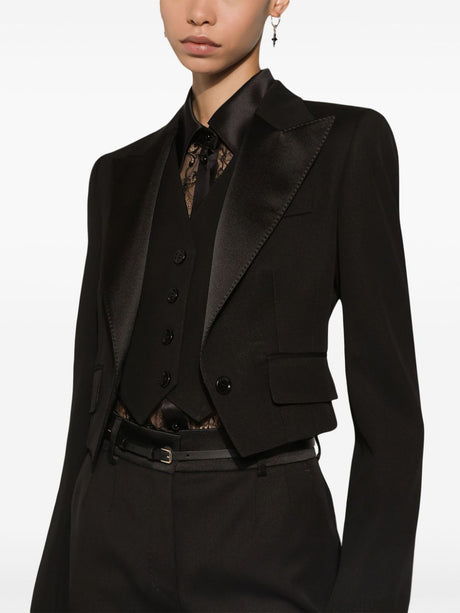 DOLCE & GABBANA Cropped Wool Blend Jacket