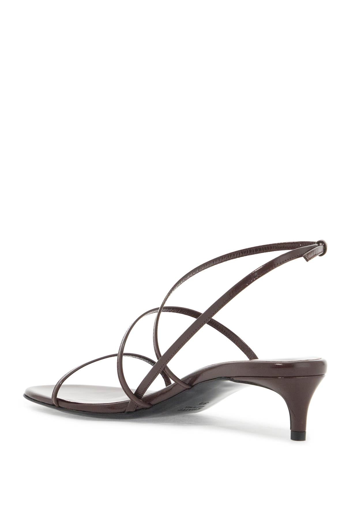 KHAITE Glossy Leather Loop Sandals