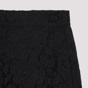 Midi See-Through Lace Pencil Skirt in Black