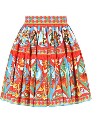 DOLCE & GABBANA High-Waisted Pleated Flared Skirt