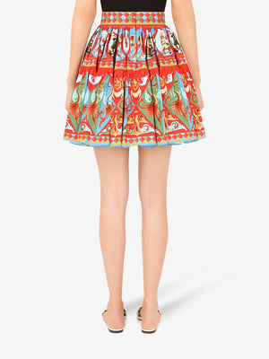 DOLCE & GABBANA High-Waisted Pleated Flared Skirt