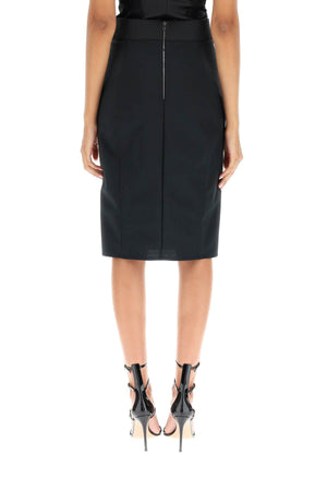 DOLCE & GABBANA Knee-Length Mini Satin and Powernet Skirt for Women - Inspired by Corsetry Design