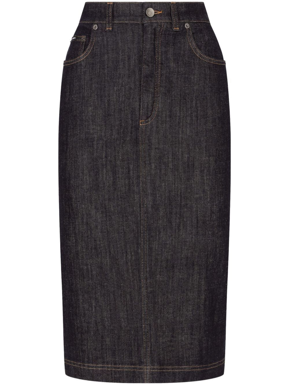 DOLCE & GABBANA Mid-Length Denim Pencil Skirt in Blue for Women - SS24 Collection