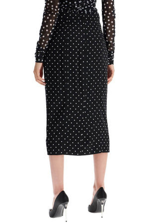 DOLCE & GABBANA Chic Polka-Dot Silk Pencil Skirt