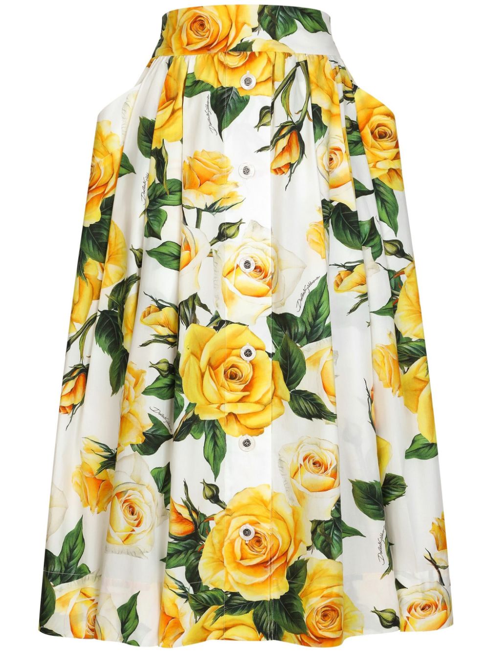 DOLCE & GABBANA Floral Print Circle Skirt - Yellow