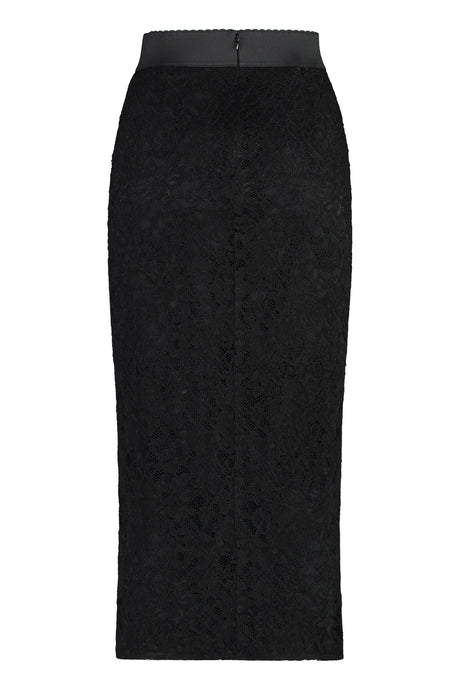 DOLCE & GABBANA Women's Black Lace Skirt for SS23