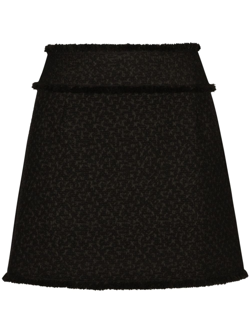 DOLCE & GABBANA Chic Black Tweed Mini Skirt