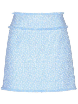 DOLCE & GABBANA Chic Sky Blue Tweed Mini Skirt