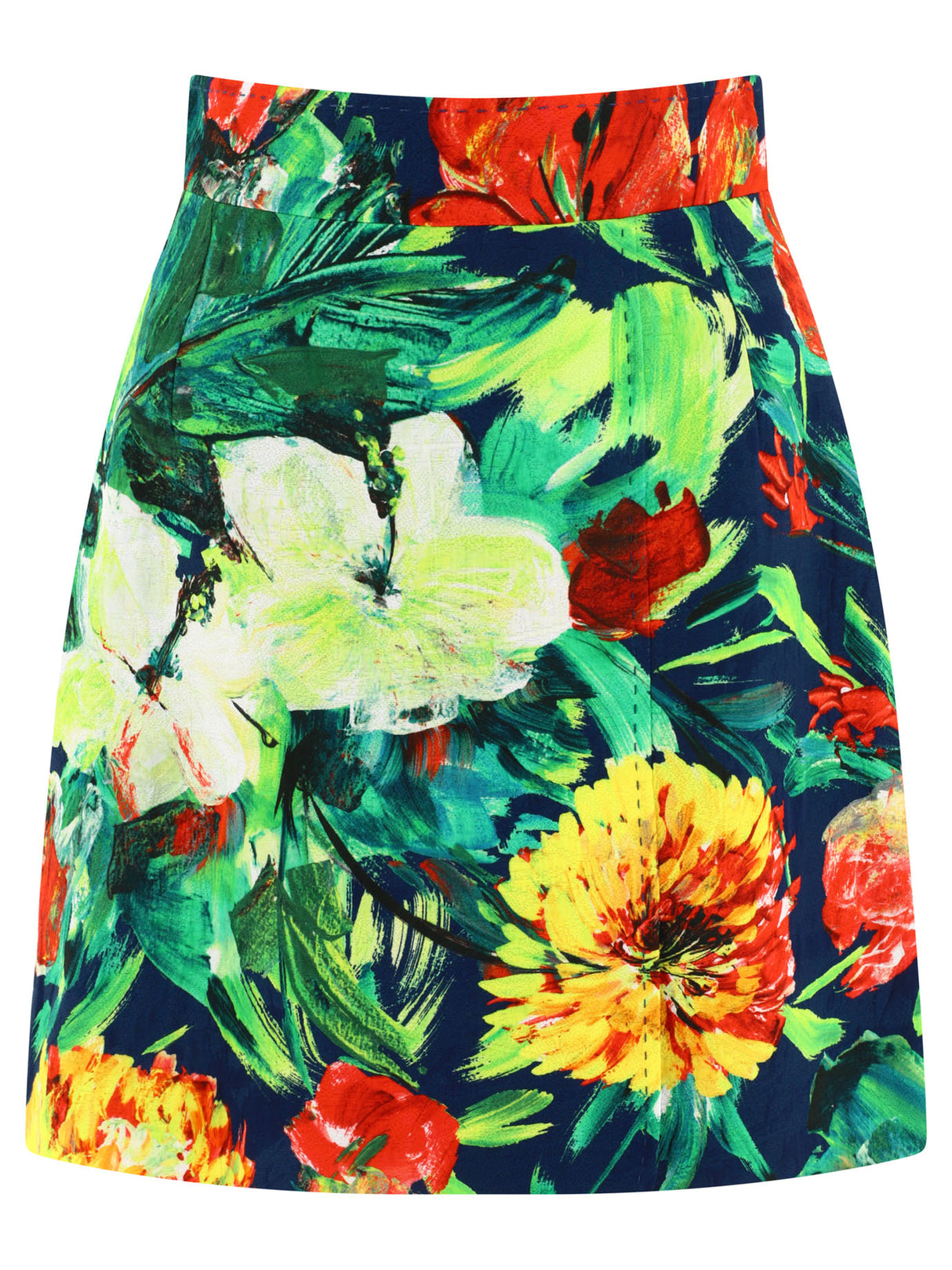 DOLCE & GABBANA Green Bloom Brocade Miniskirt for Women - SS24 Collection