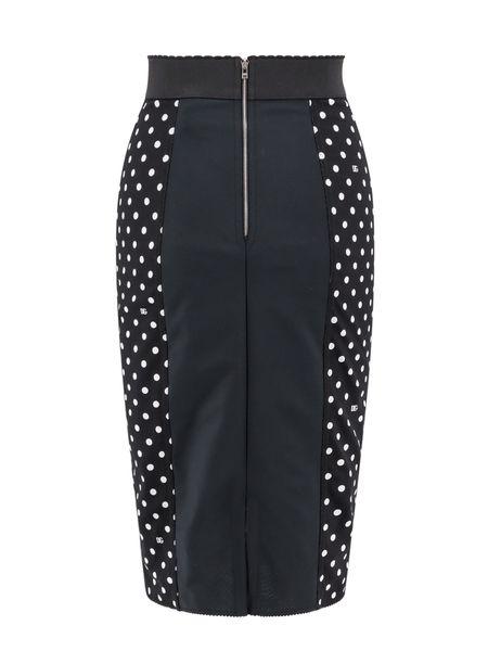 DOLCE & GABBANA Chic Polka-Dot Pencil Skirt with Corset Detail