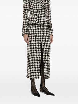 Chân Váy Mini Kiểu Houndstooth Có Xẻ Đùi