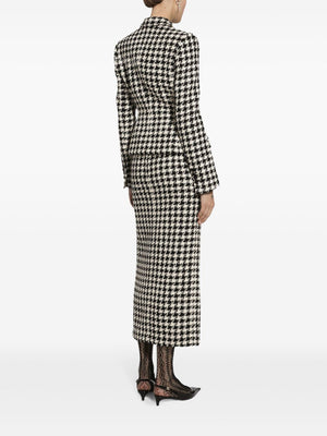 Chân Váy Mini Kiểu Houndstooth Có Xẻ Đùi