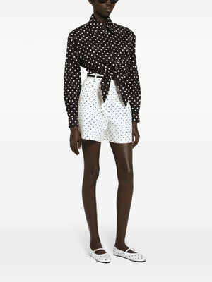 DOLCE & GABBANA Polka Dot Cropped Cotton Shirt