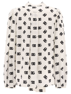 DOLCE & GABBANA Classic White and Black Blouse for Women - 24SS Collection