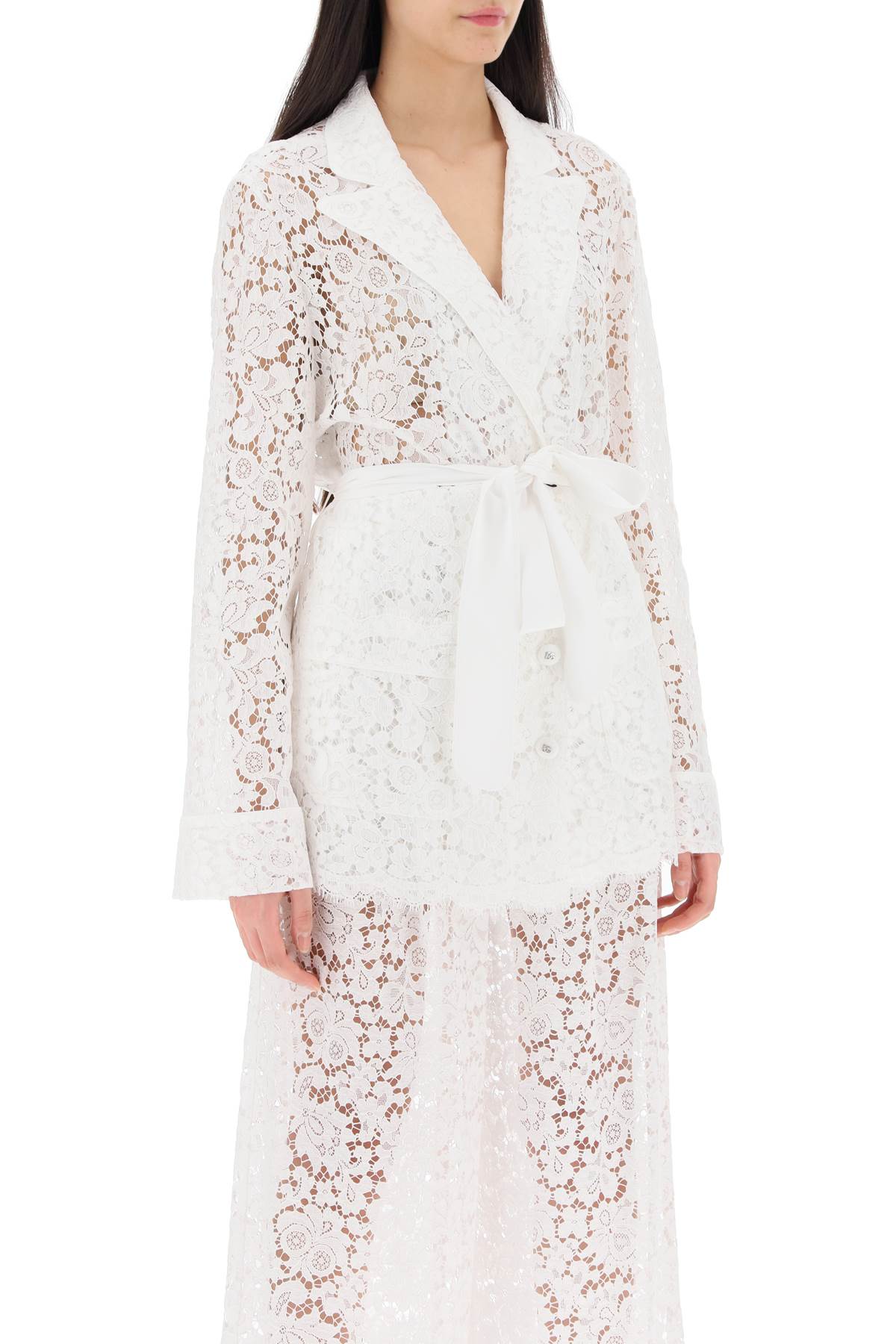 DOLCE & GABBANA Luxurious Lace Pajama Shirt for Women - Perfect for SS24