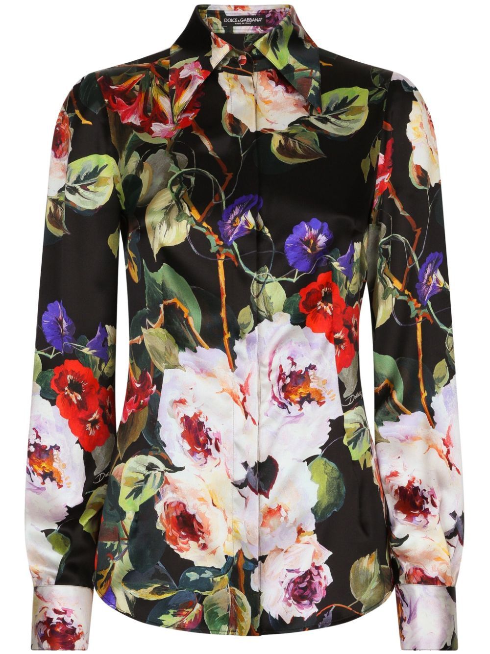 DOLCE & GABBANA Silk Printed Shirt for Women in Spring/Summer 2024 Collection