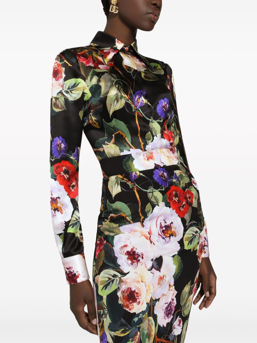 DOLCE & GABBANA Floral Satin Shirt for Women - Spring/Summer 2024 Collection