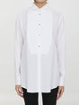 DOLCE & GABBANA Textured White Cotton Poplin Shirt for Women - Regular Fit