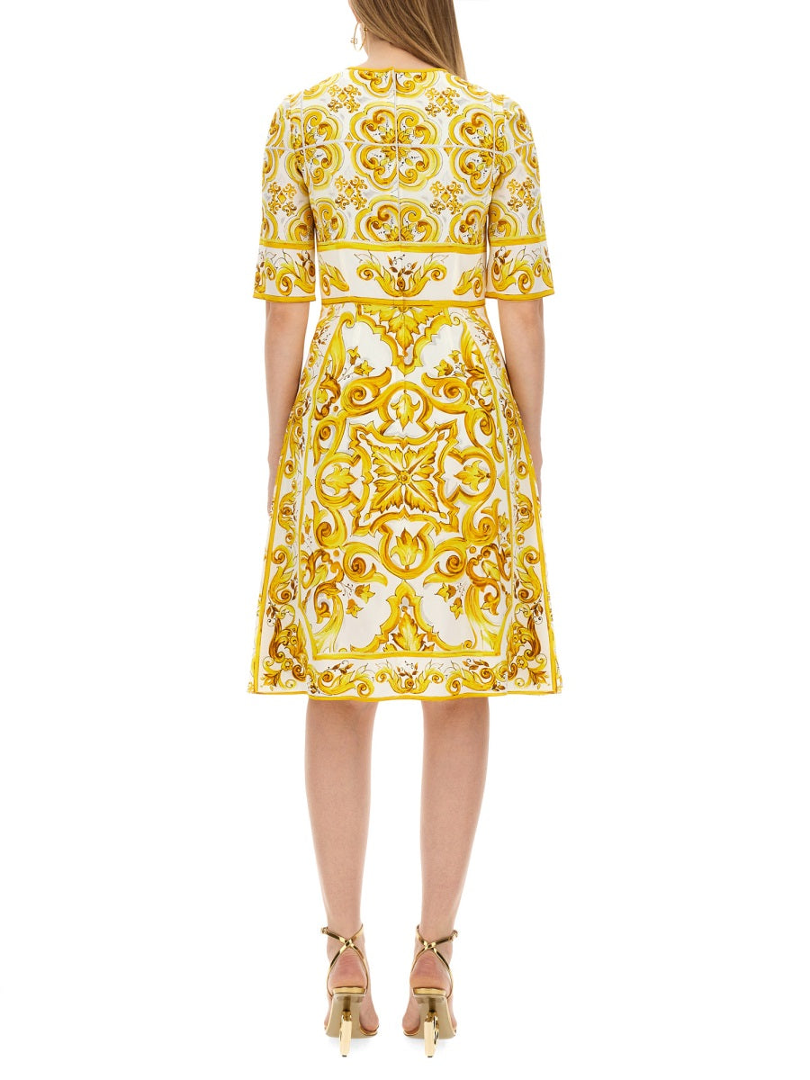 DOLCE & GABBANA Silk Charmeuse Midi Dress - Size 40 IT