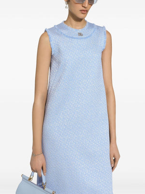 DOLCE & GABBANA Sky Blue Tweed Mini Dress