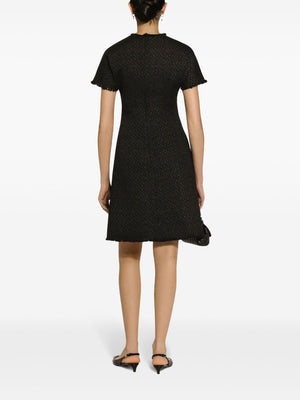 DOLCE & GABBANA Chic Appliqué Logo Bouclé Mini Dress