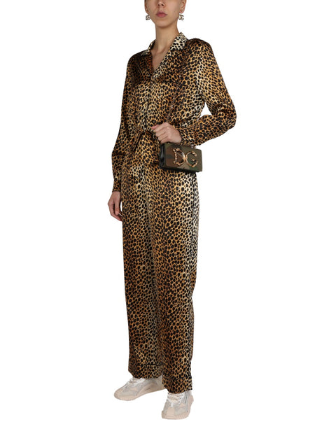 DOLCE & GABBANA Animal Pattern Satin Jumpsuit