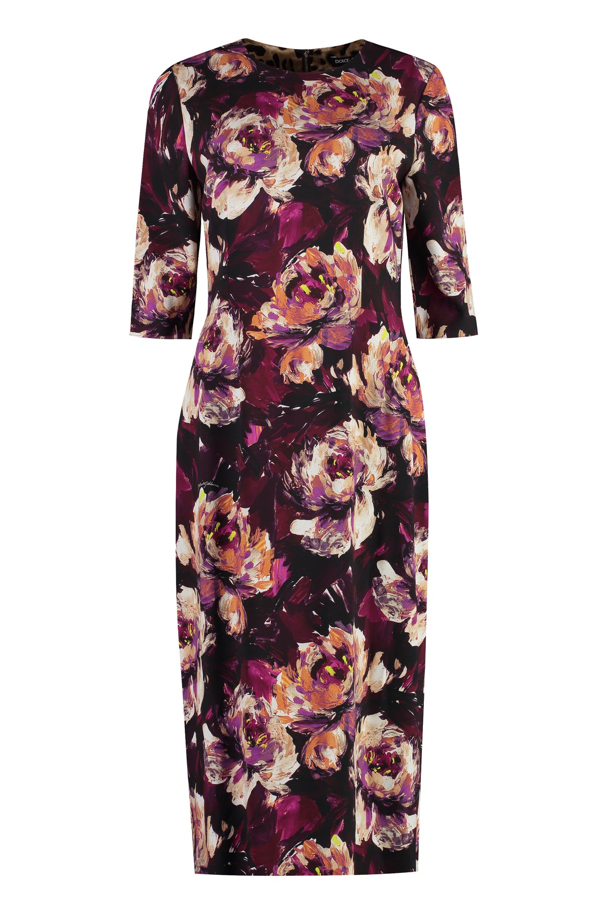 Multicolor Floral and Leopard Print Cady Dress - SS24 Collection