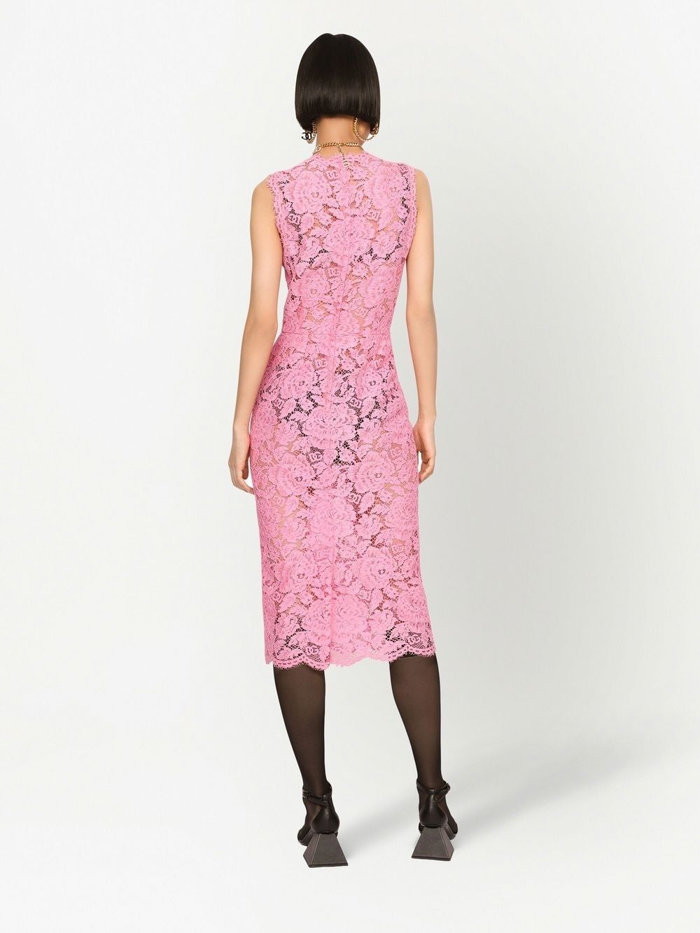 DOLCE & GABBANA Pink Crepe Petticoat Dress for Women: SS23 Collection