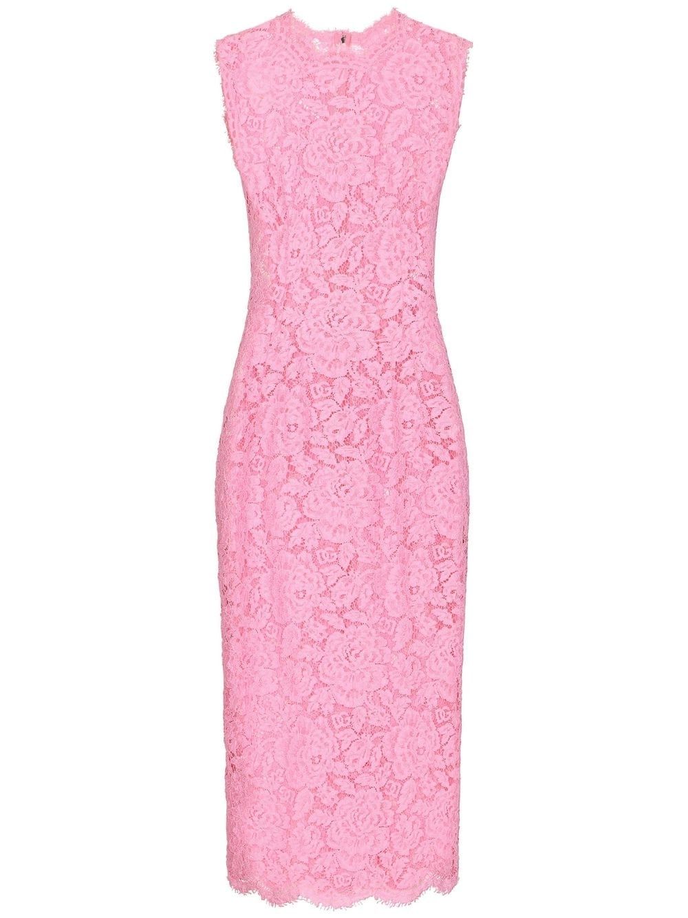 DOLCE & GABBANA Pink Crepe Petticoat Dress for Women: SS23 Collection