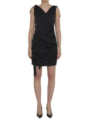 DOLCE & GABBANA Elegant Polka-Dot Silk Midi Dress