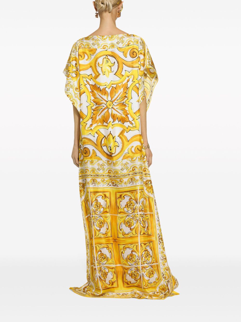 DOLCE & GABBANA Elegant Sunlit Silk Maxi Dress