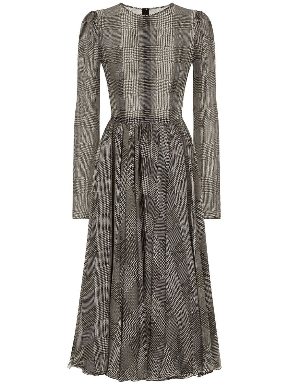 DOLCE & GABBANA Check Pattern Silk Dress