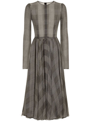 DOLCE & GABBANA Check Pattern Silk Dress