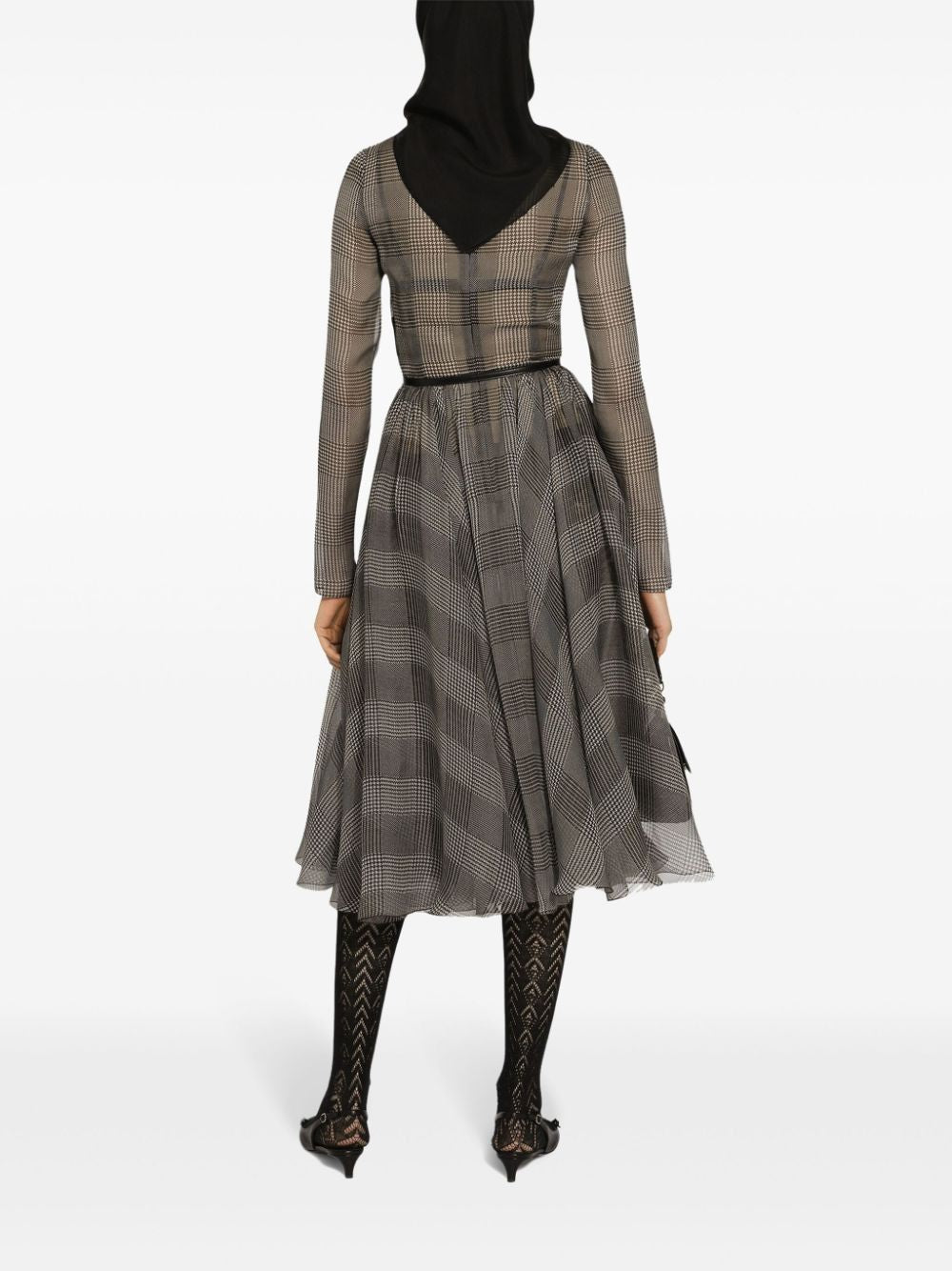 DOLCE & GABBANA Check Pattern Silk Dress