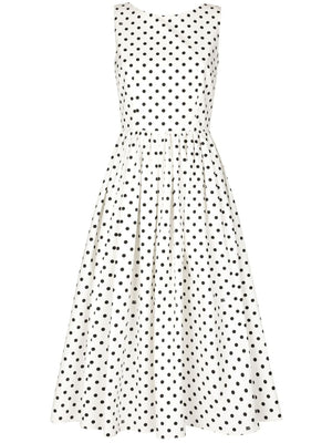 DOLCE & GABBANA Chic Polka Dot Midi Cotton Dress