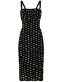 DOLCE & GABBANA Elegant Black Straps Mini Dress with Playful White Polka Dots