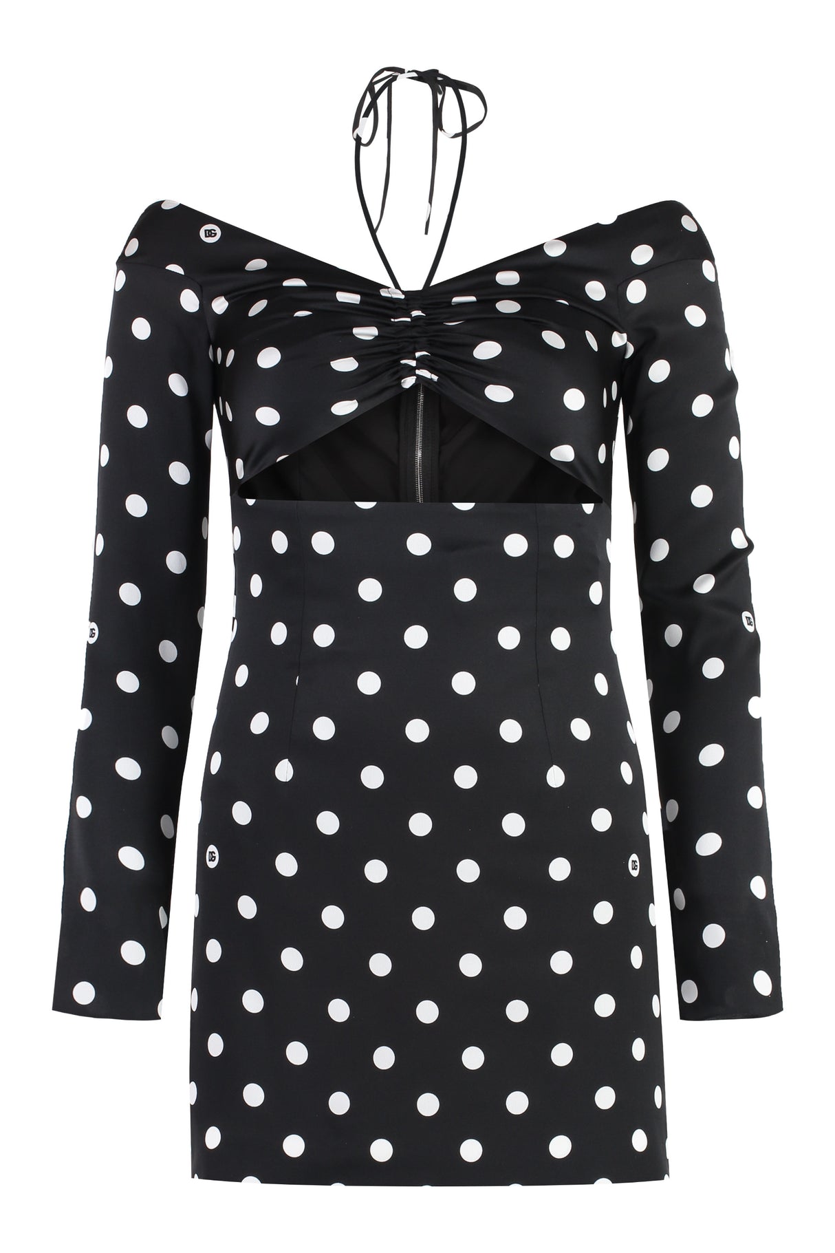 DOLCE & GABBANA Chic Polka-Dot Silk Mini Dress