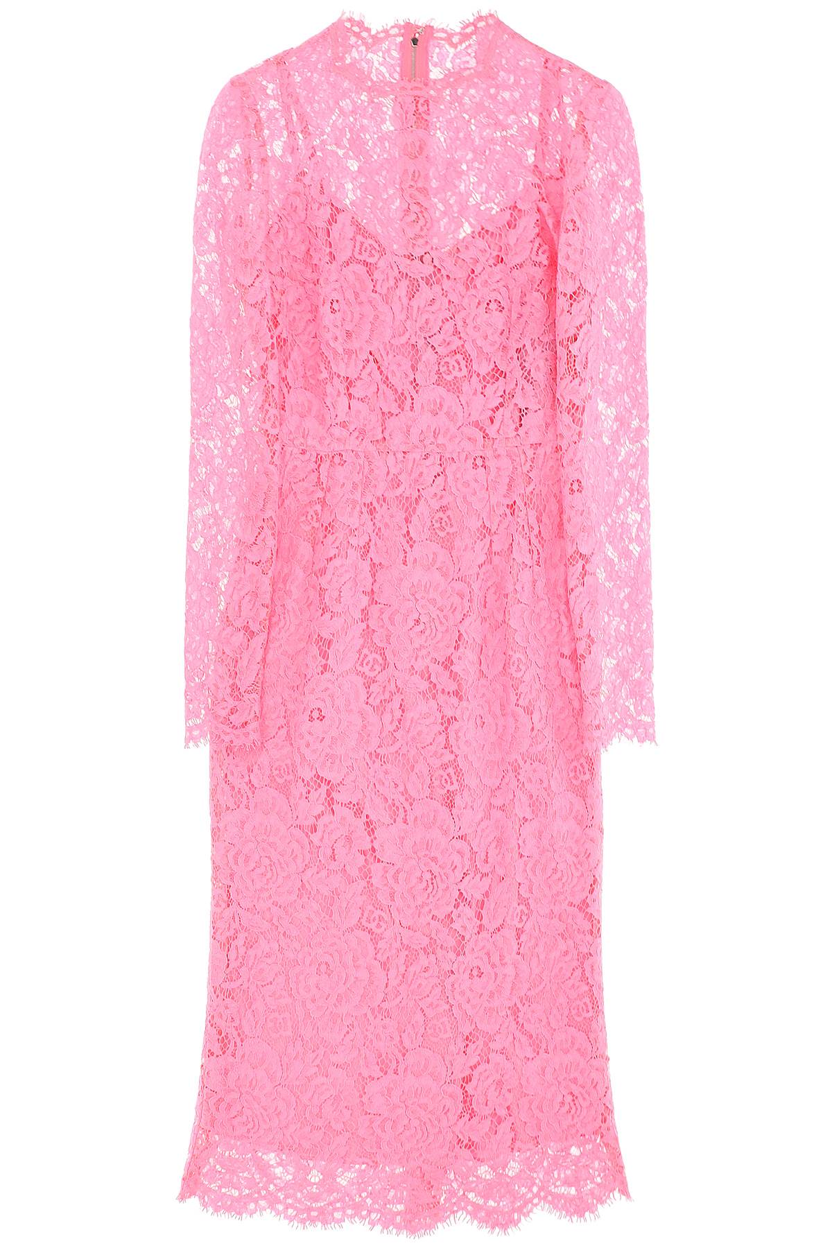 Floral Corded Lace Midi Dress in Pink (女性用)